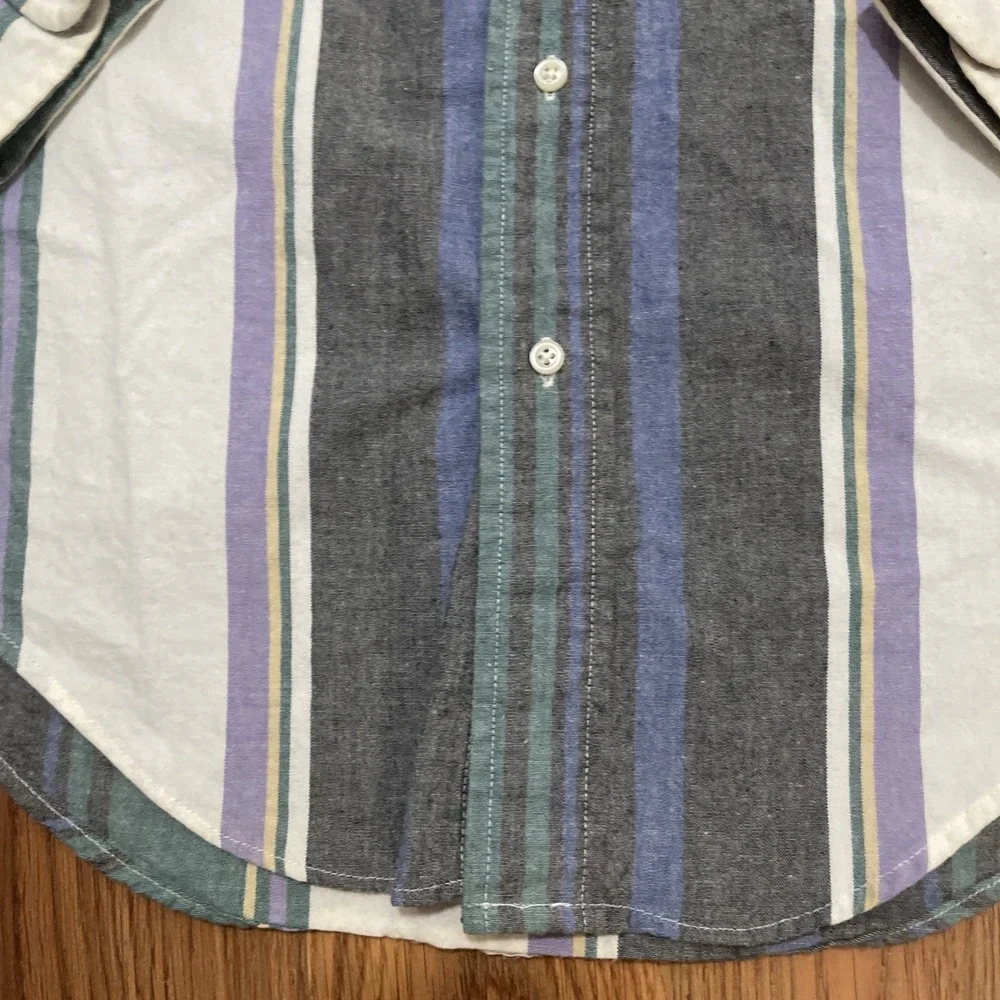 Polo Ralph Lauren Shirt Mens Large Made USA 90s Button Down Striped Preppy